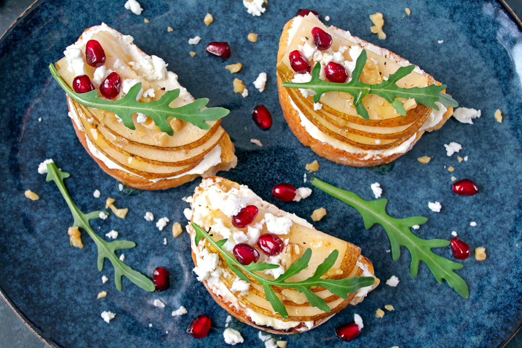 Goat Cheese, Pear, and Walnut Crostini | AR’s® Hot Southern Honey &ndash; AR's Hot Honey